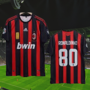 2008/09 AC Milan Home Jersey – Ronaldinho #80 (Authentic Retro)